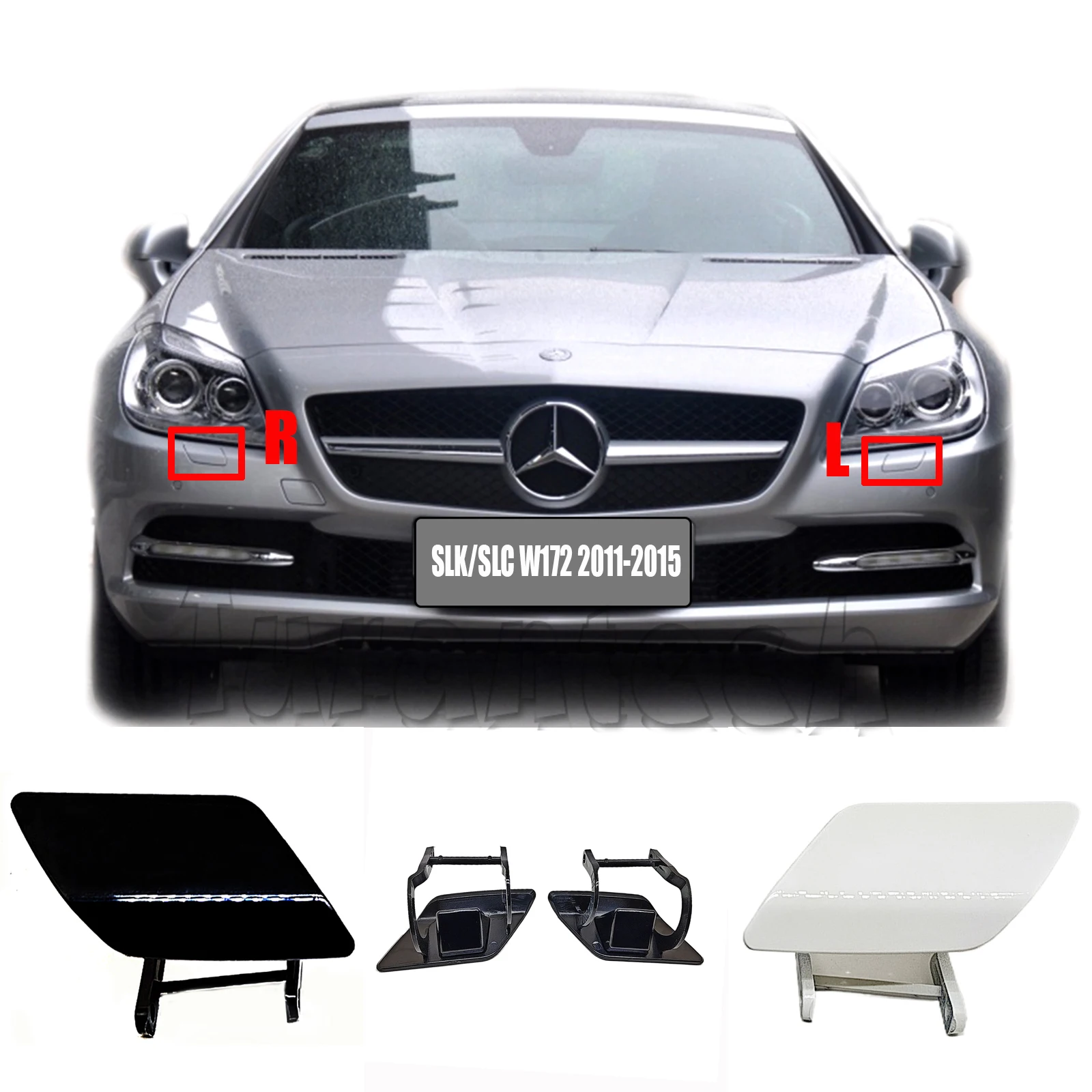 Headlight Washer Cover for 11-15 Mercedes W172 R172 Fit SLK SLC 180 200 250 300 350 AMG43 55AMG Cleaning Headlamp Spray Nozzle