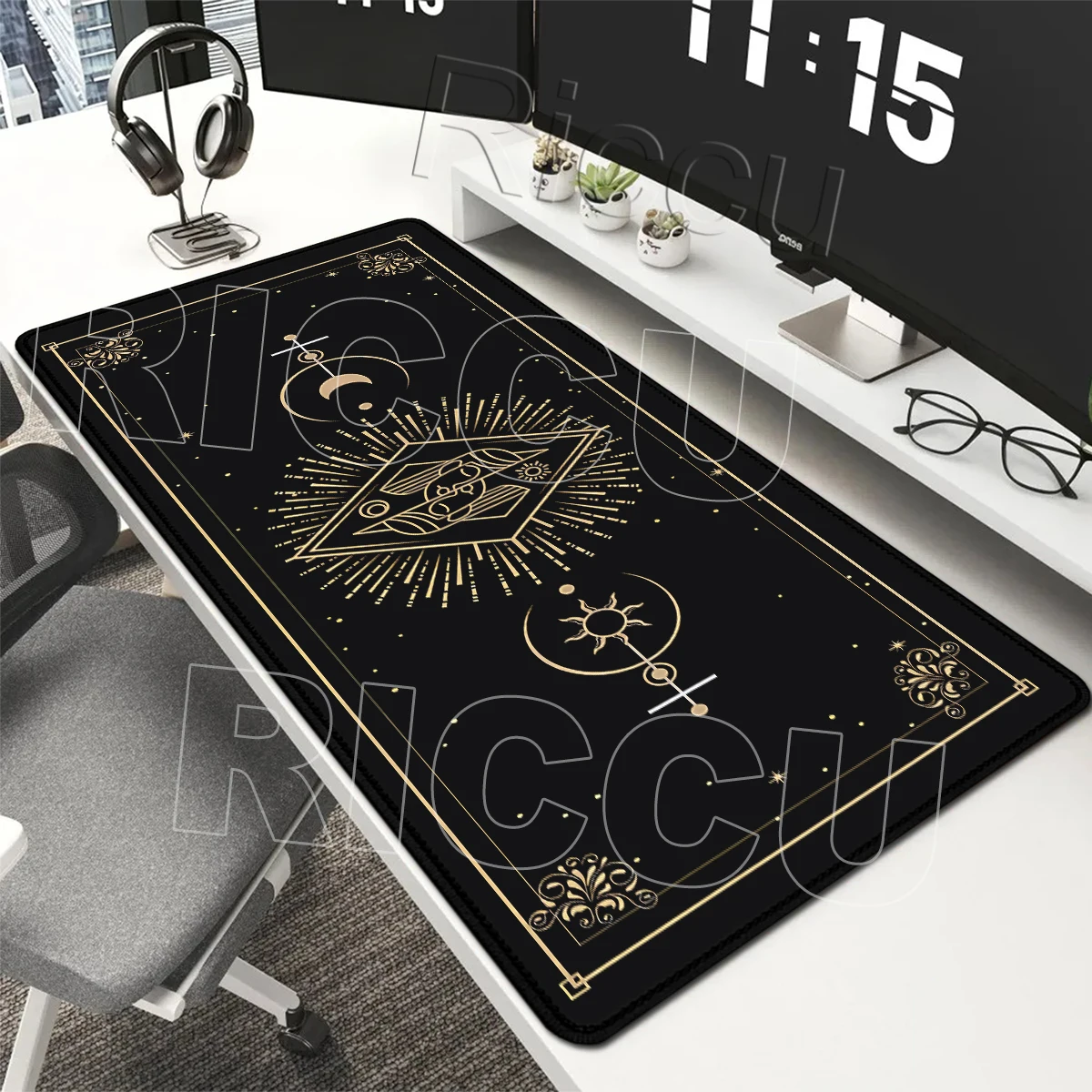 XXL Twelve Constellations Mouse Pads Gaming PC Computer Keyboard Desk Mat Stitched Edge Base Anti-Slip Rubber Extended Table Rug
