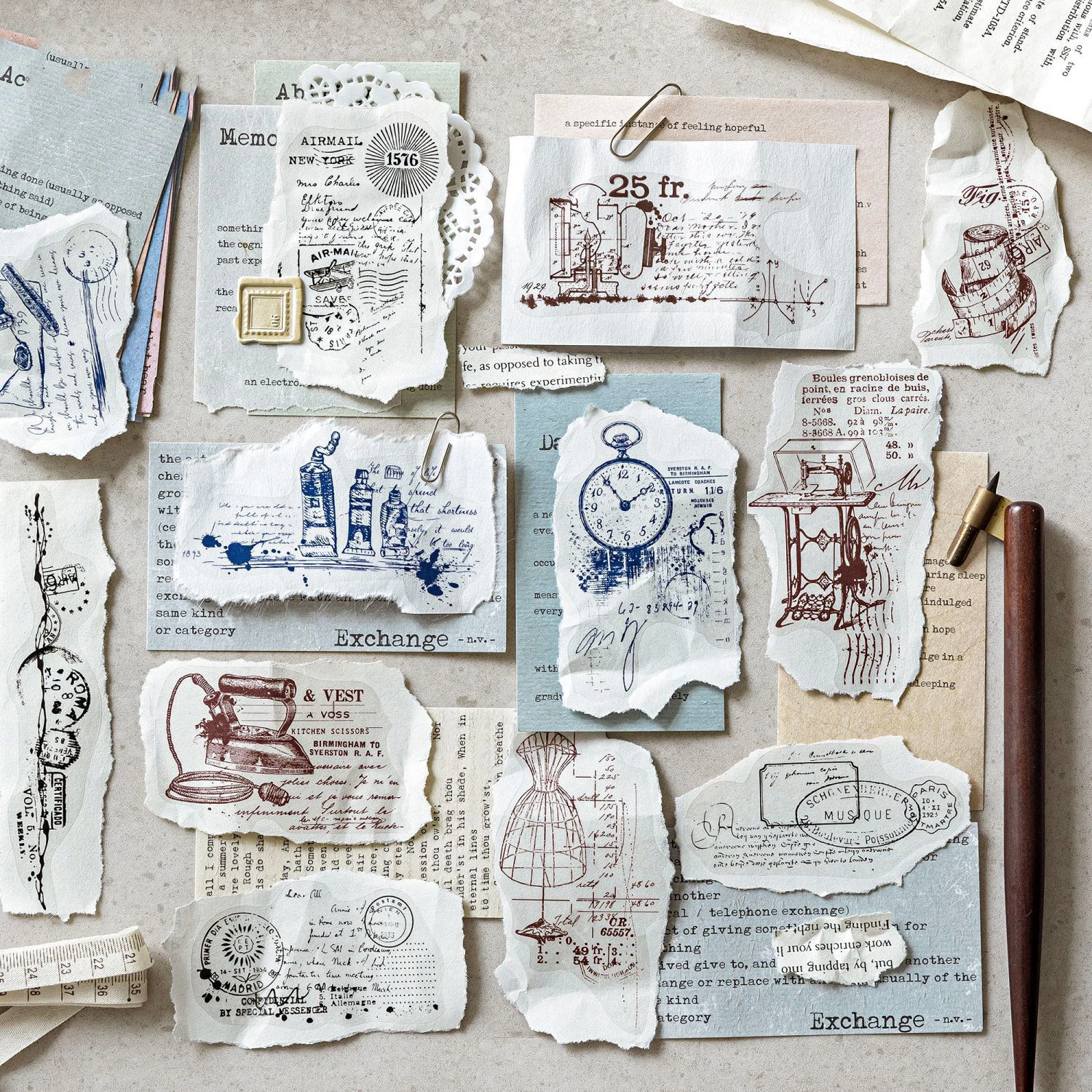 

Steam Century Series Vintage Gear Landscape PET Sticker Creative DIY Journal Material Collage Scrapbook Stationery