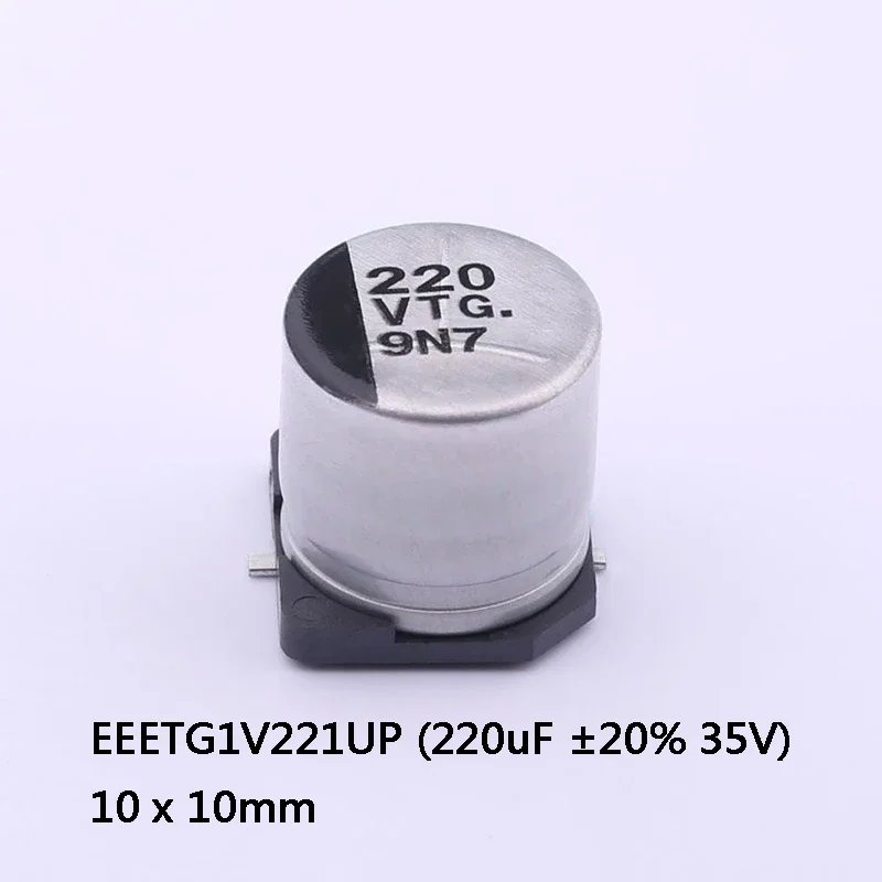 10-100Pcs EEEETG1V221UP  220uF ±20% 35V 10X10 SMD Electrolytic Capacitor Wholesale Spot