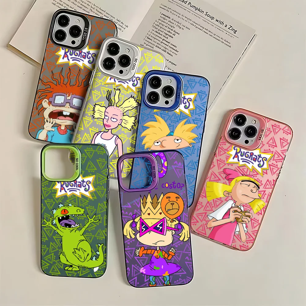 Hot Cartoon R-Rugrats Dinosaur Phone Case For IPhone 16 15 14 13 12 11 Mini Pro Max X XR XSMAX 8 Plus Anti Fall Matte Back Cover