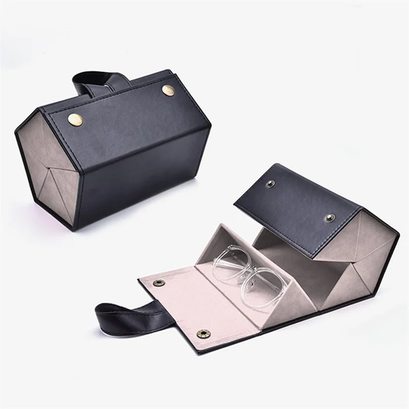 Portable Glasses Organizer 3/5Grids Multi-slot Eyeglasses Storage Display Travel Folding Sunglasses PU Leather Case Home Storage