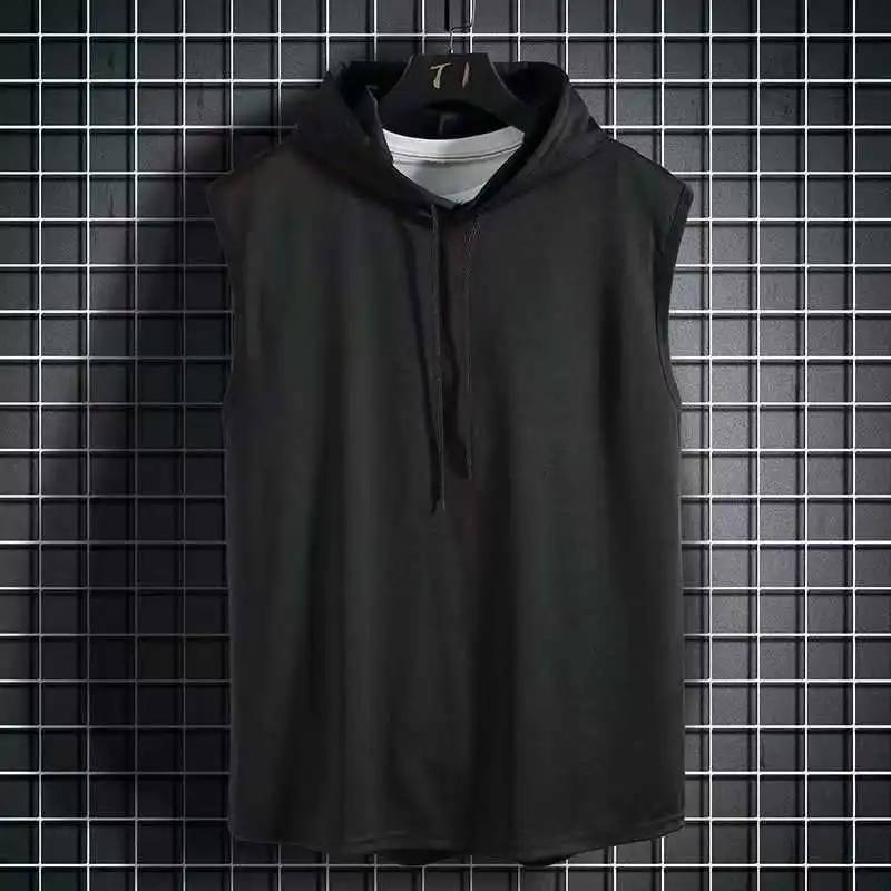 Gym Solid Color 2026 Brand New Men's Tank Tops Vest Sleeveless Tees For Male Hooded Man Vests Tops Hip Hop Men Tank Top T shirt 27 S11ec40b510e74f4aac2ae44f9becd7b4f
