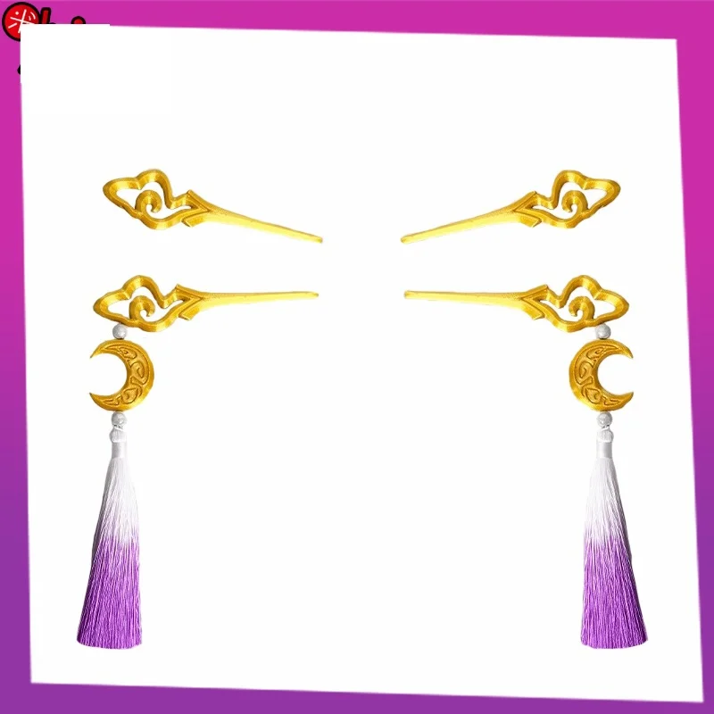 Gra Honkai Star Rail Fu Xuan Cosplay nakrycia głowy szpilka frędzle klips do ucha akcesoria do kolczyków rekwizyty druk 3D