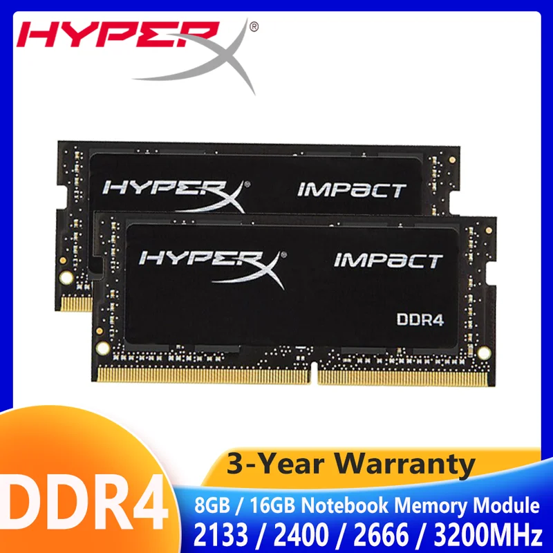 

Оперативная память HyperX DDR4 8 ГБ 16 ГБ для ноутбуков, модуль памяти 2133 МГц 2400 МГц 2666 МГц 3200 МГц, 260-контактный SODIMM для ноутбуков
