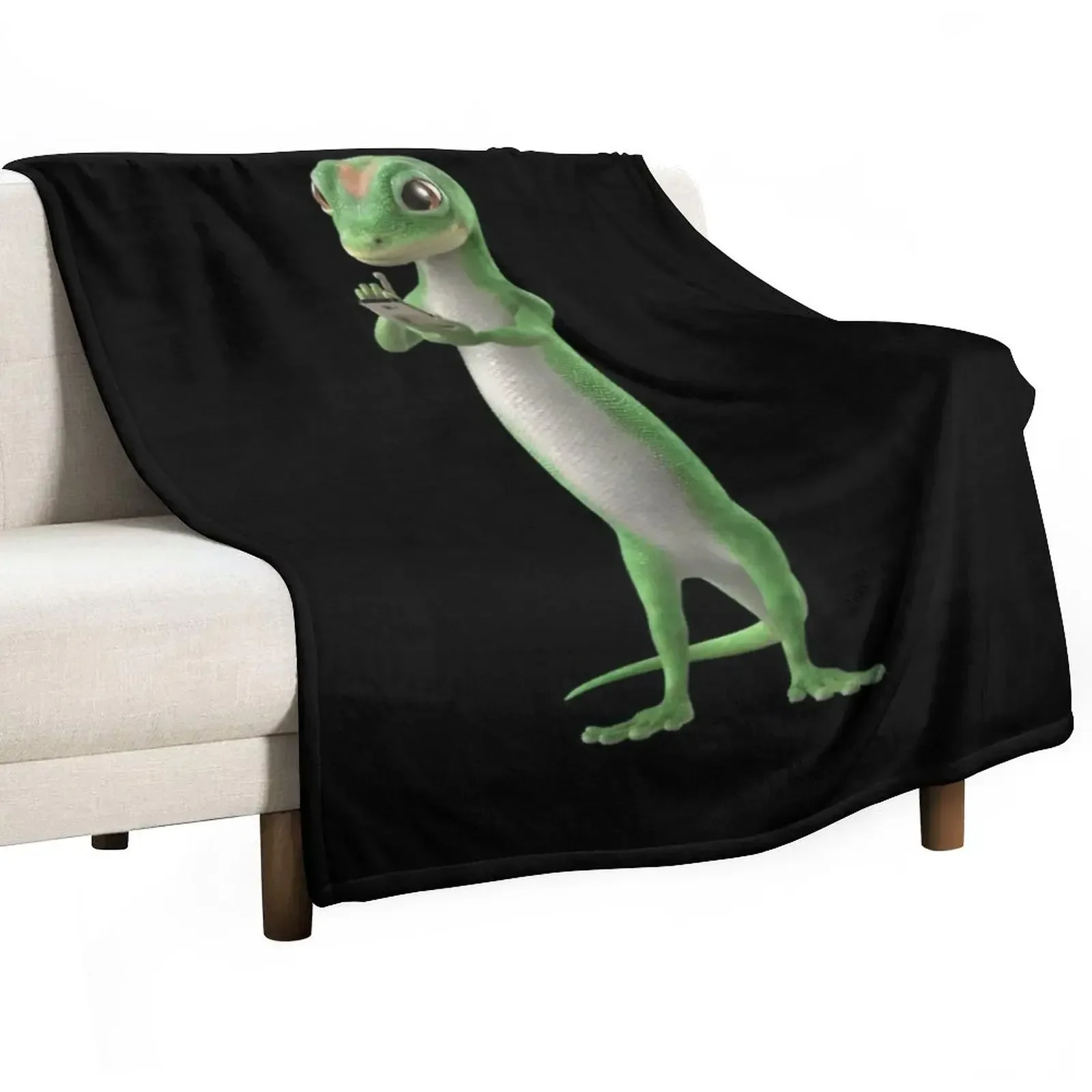 Geico Gecko Man's Tee Tshirt Graphic Trending Throw Blanket Flannel for sofa Blankets