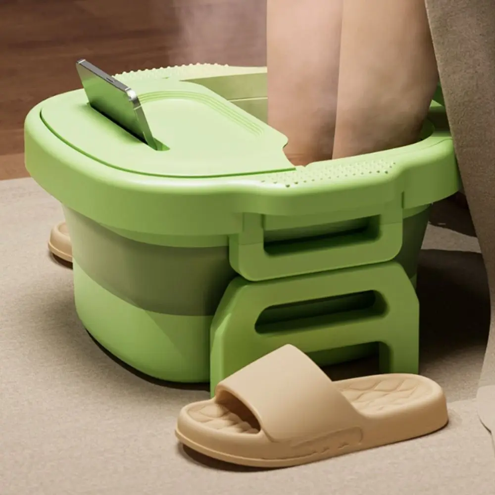 

With Lid Collapsible Foot Bath Foot Massage Rollers Thickened Foldable Foot Bath Deep Soaking Large Capacity Portable Foot Tub