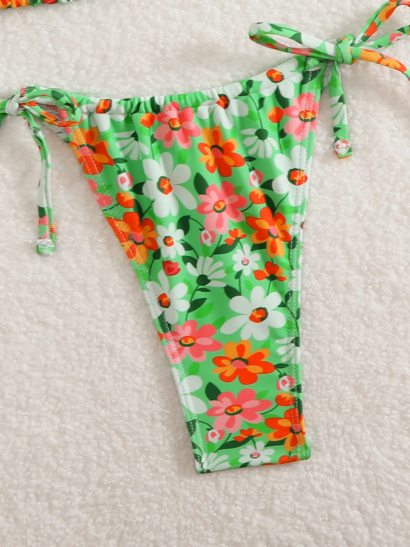 Sexy flor impressão verde micro mini biquínis define duas peças halter tie maiôs beachwear maiô biquini tankini