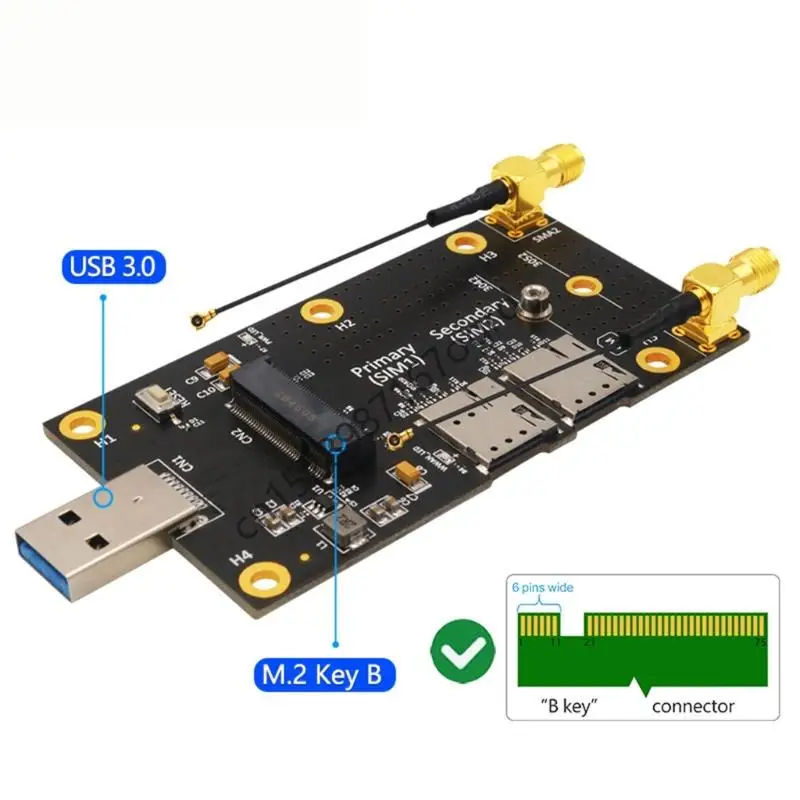 

M.2 Ключ B до USB3.0 Модуль расширения адаптерной карты M.2 Wi -Fi Card с 2 -й картой.