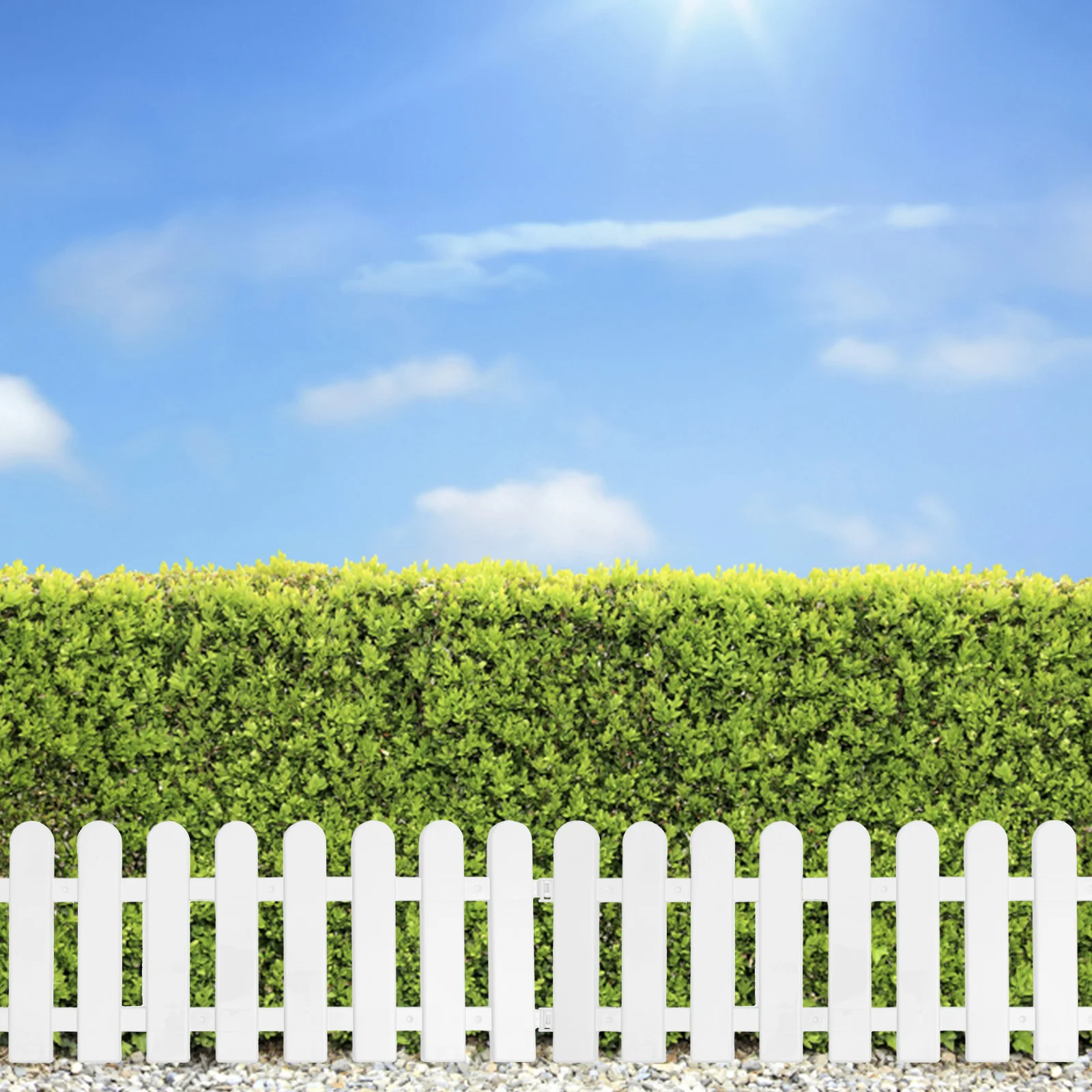 

4Pcs White Fence for Garden Decorative Outdoor Border Landscape Edging Yard Fence Flower Bed Plastic Lawn Divider Small Garden