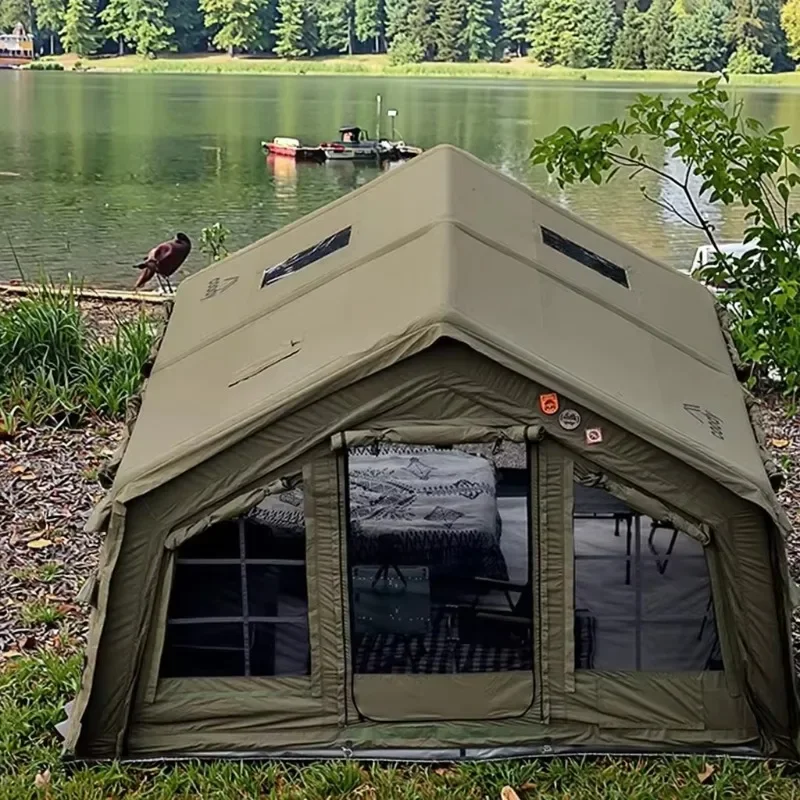Inflatable Tents 17.2㎡ Cotton Cotton-type Rain Proof Sun Protection Green Camping Tents