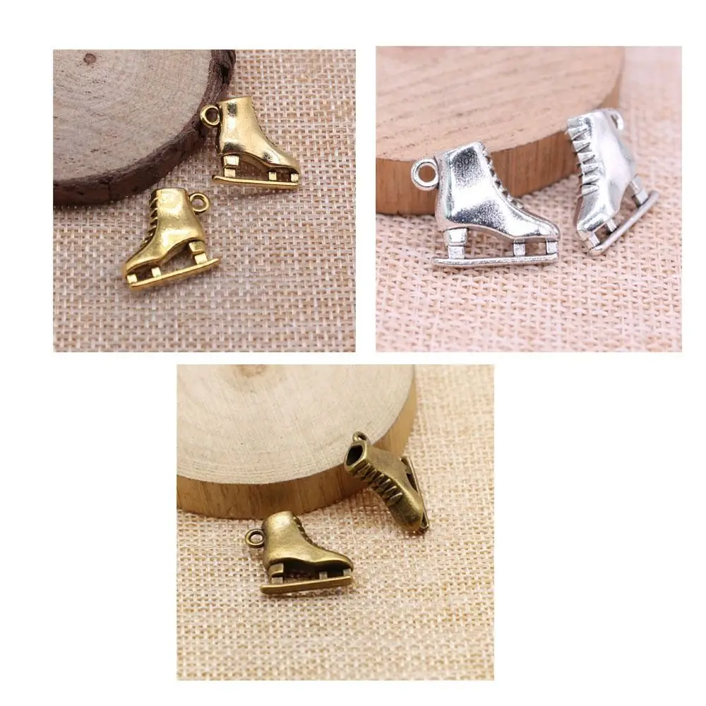 Zinc alloy Ice Skates Charms Bronze, silver, gold Skating Shoes Pendants Skates Charms Pendant Handmade Crafts Lovers