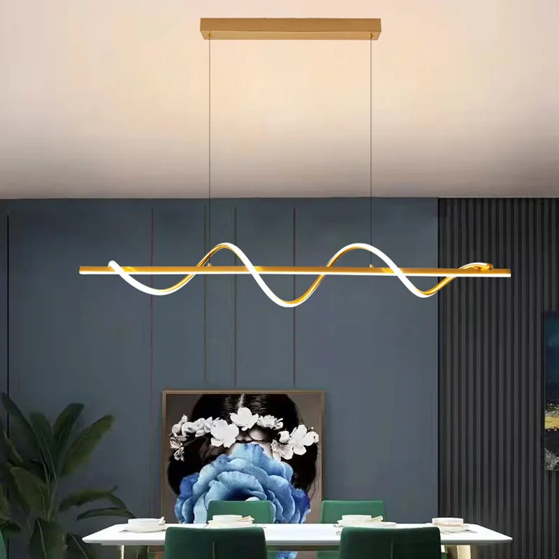 modern creative spiral curve aluminum line led pendant lamp restaurante e cozinha chandelier decoracao de iluminacao domestica novo designer 2024 01