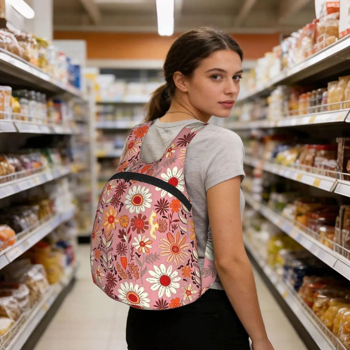 Free-Spirited Sunshine Florals A Bohemian-inspired Backpack Student BookBag Children Storage School Bag Laptop Shoulder Bags
