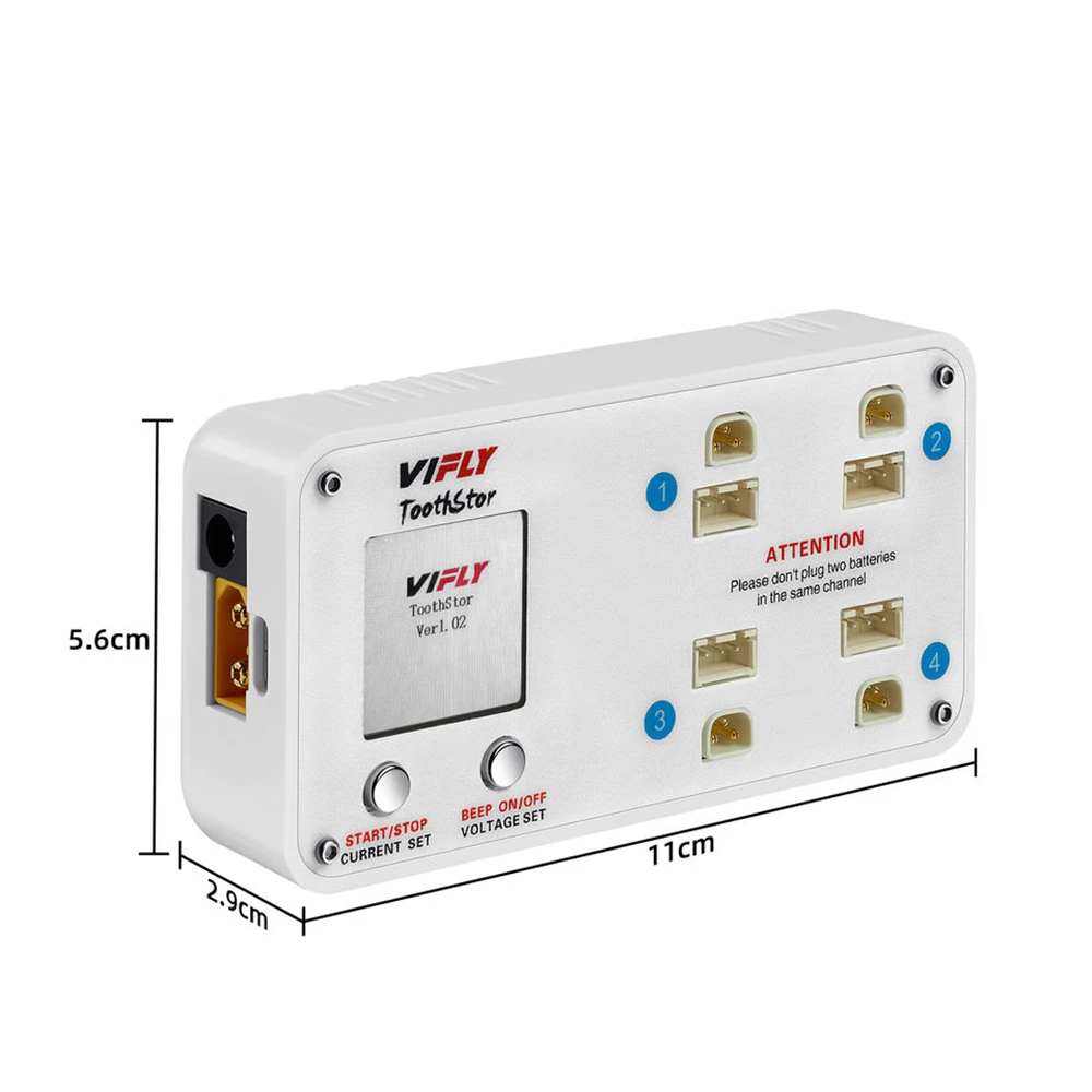 

VIFLY ToothStor - 4 Port 2S Balance Charger with Storage Mode