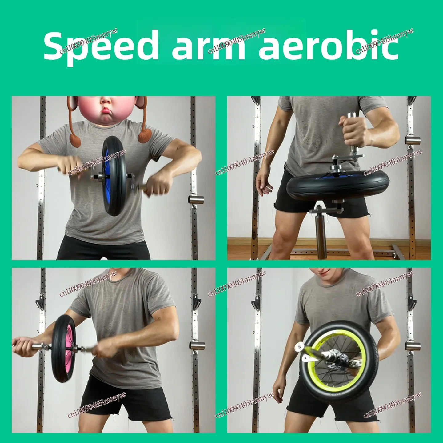 عجلة المعركة الهوائية، عجلة أرضية منزلية متعددة الوظائف، معدات اللياقة البدنية الهوائية للبطن #5