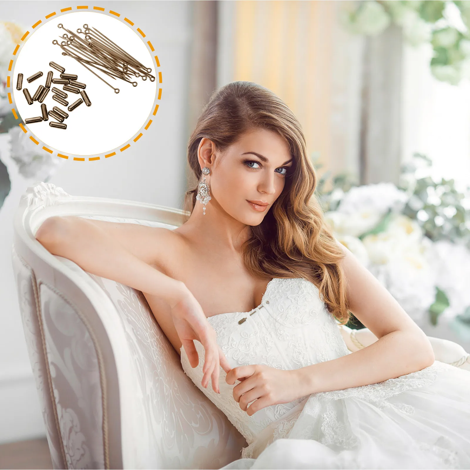 

20Pcs Copper Brooch Accessories Long Pins Creative DIY Safety Pins for Hat Collar Dress Skirt Lapel Wedding Party Casual Wear