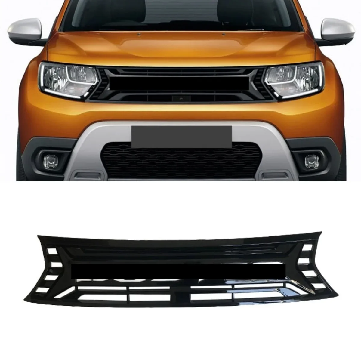 For Dacia Duster 2018-2022 Exterior Part Front Racing Upper Grilles Racing Grills Car Front Bumper Racing Grille Exterior Part