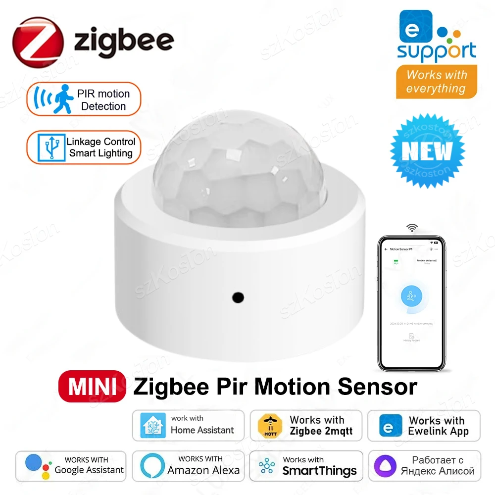 ZigBee PIR Motion Sensor eWelink APP Human Body Movement Infrared Detector Smart Security Alarm for Home Assistant Zigbee2MQTT