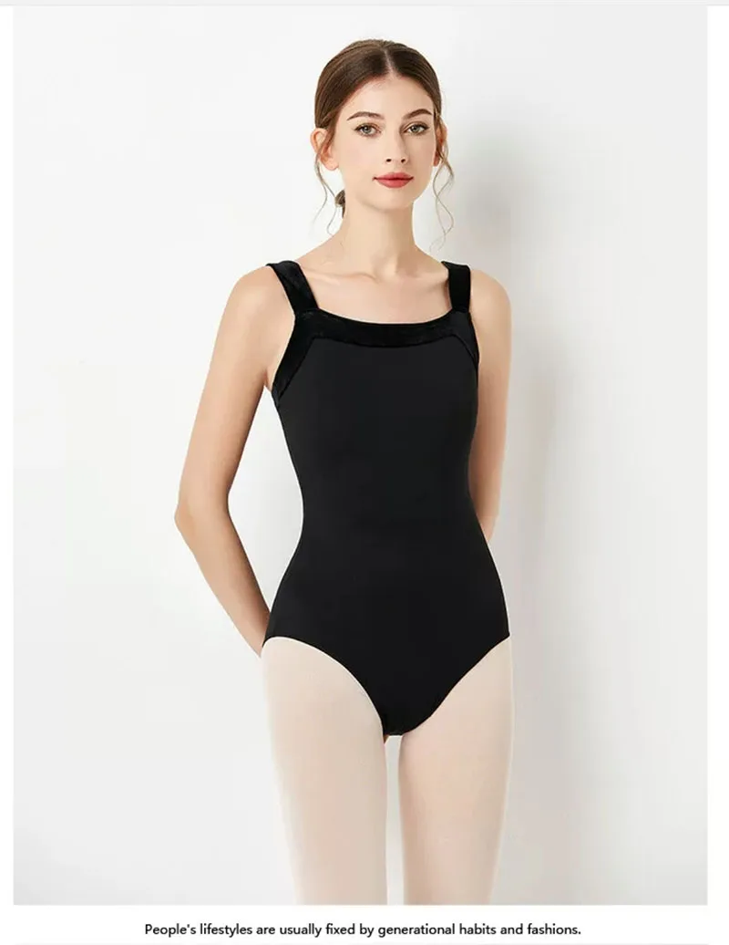 Body per balletto professionale per adulti elegante nero pratica balletto danza abbigliamento donna danza squadra ginnastica tuta