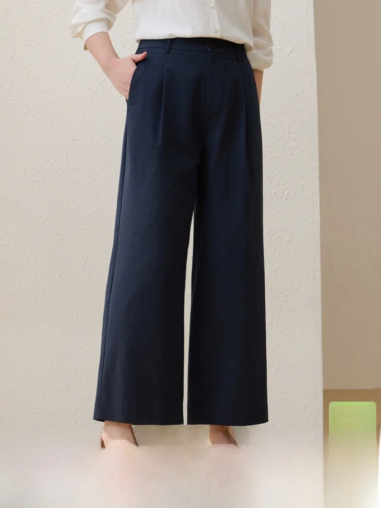 

Slimming Casual Nine-Five Pants High Waist Straight Leg Cotton Blend Fashionable plus Size Women's Spring 2026 New Arrival