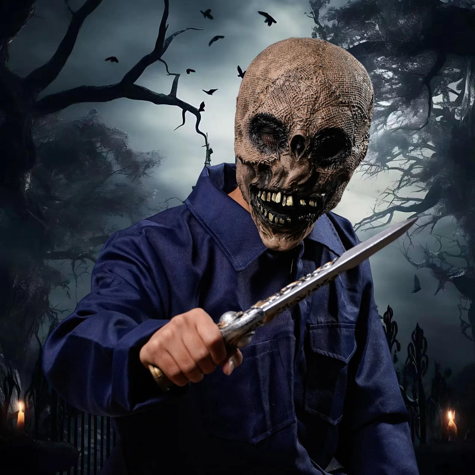 

Burning Complete Set Horror Easter Mask Decoration Party Cosplay Accessories