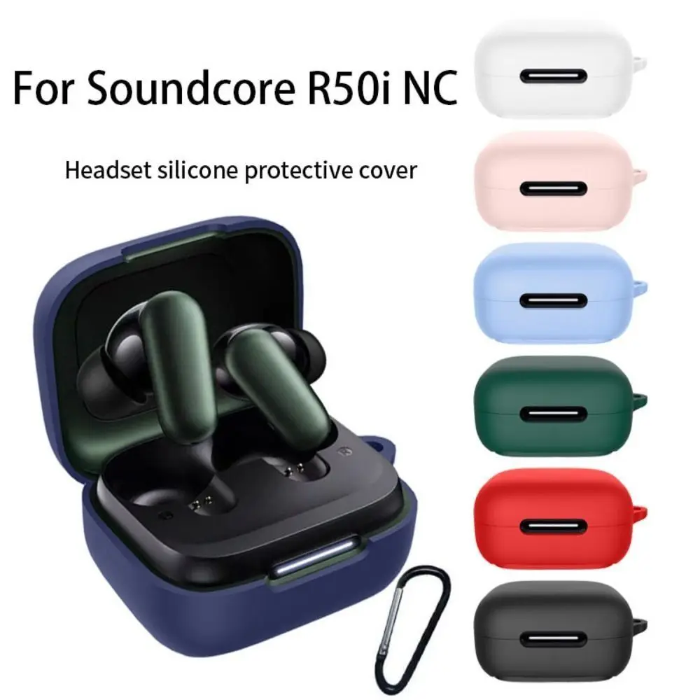 Anti-Fall Earphone Case Dustproof Silicone Bluetooth Headphone Protective Case Shockproof Mini for Soundcore R50i NC