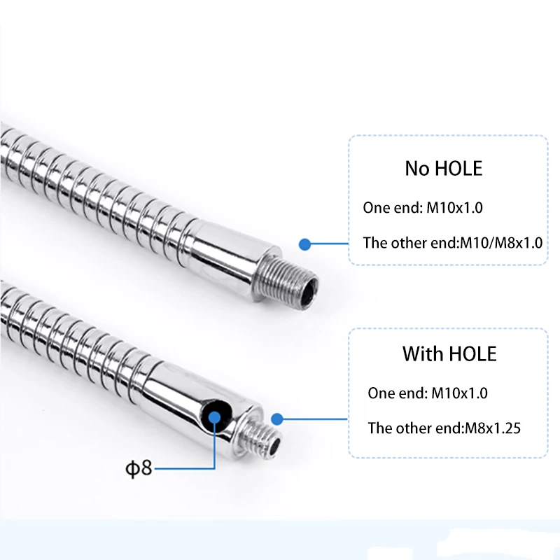 Dia 12mm M8M10 male Thread Spotlight Gooseneck Tube Can Be Twisted Universal Tube Lathe Work Lamp Serpentine Tube