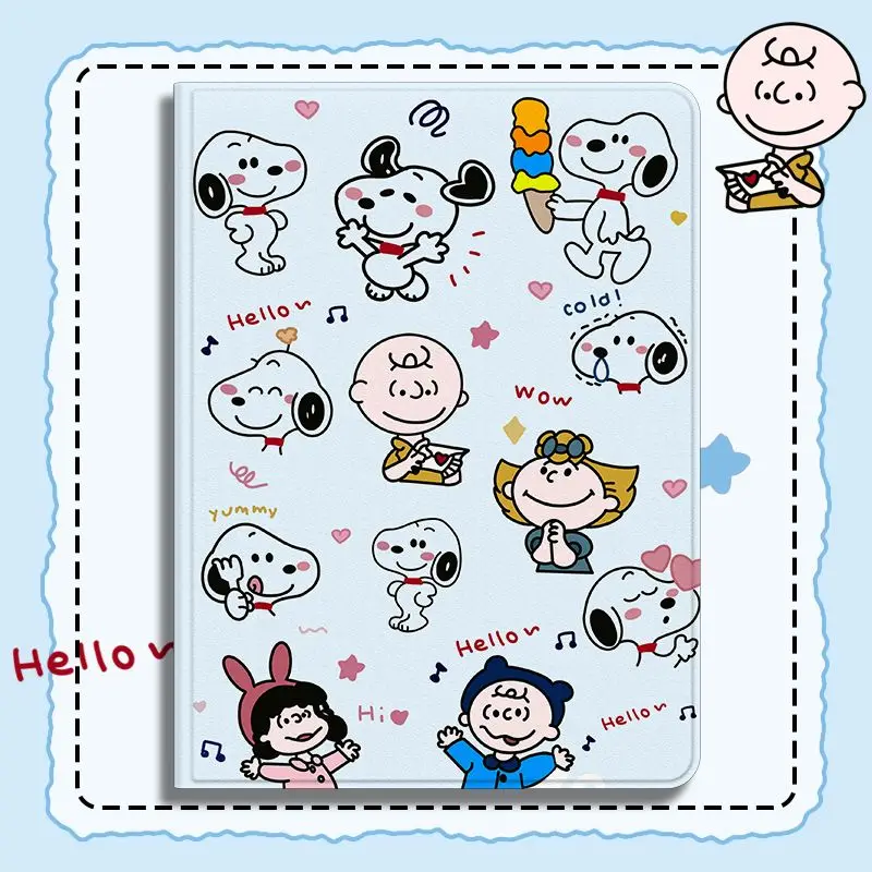 Snoopy Kawaii applicable Ipad protective case 10.2-inch shell Mini1/2/3/4/5 airbag 9.7-inch tablet Air2 tablet soft shell gift