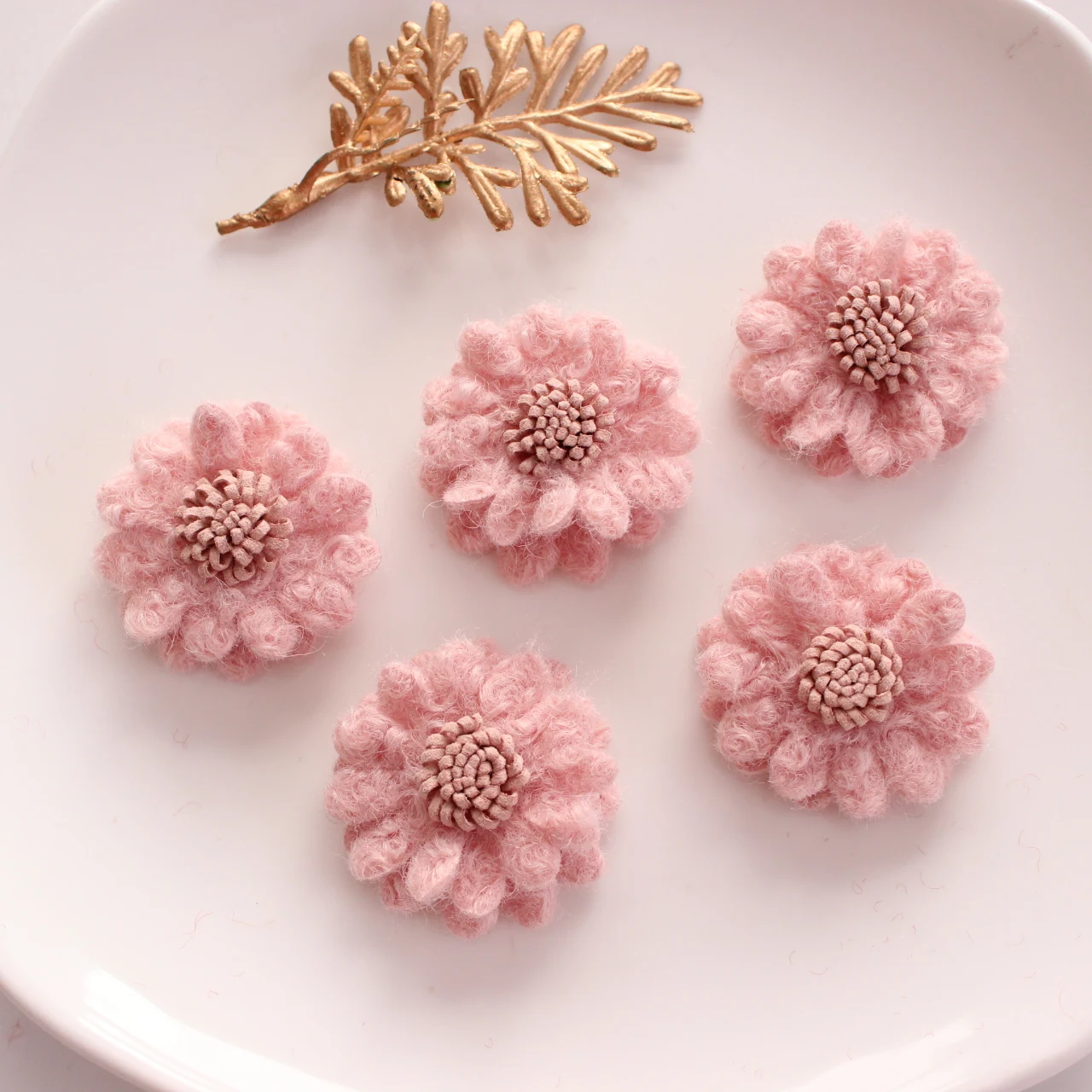 3.8cm Soft Warmer Wool Korean Daisy DIY Handmade Flower Hair Accessories Floral Fabric Flowers