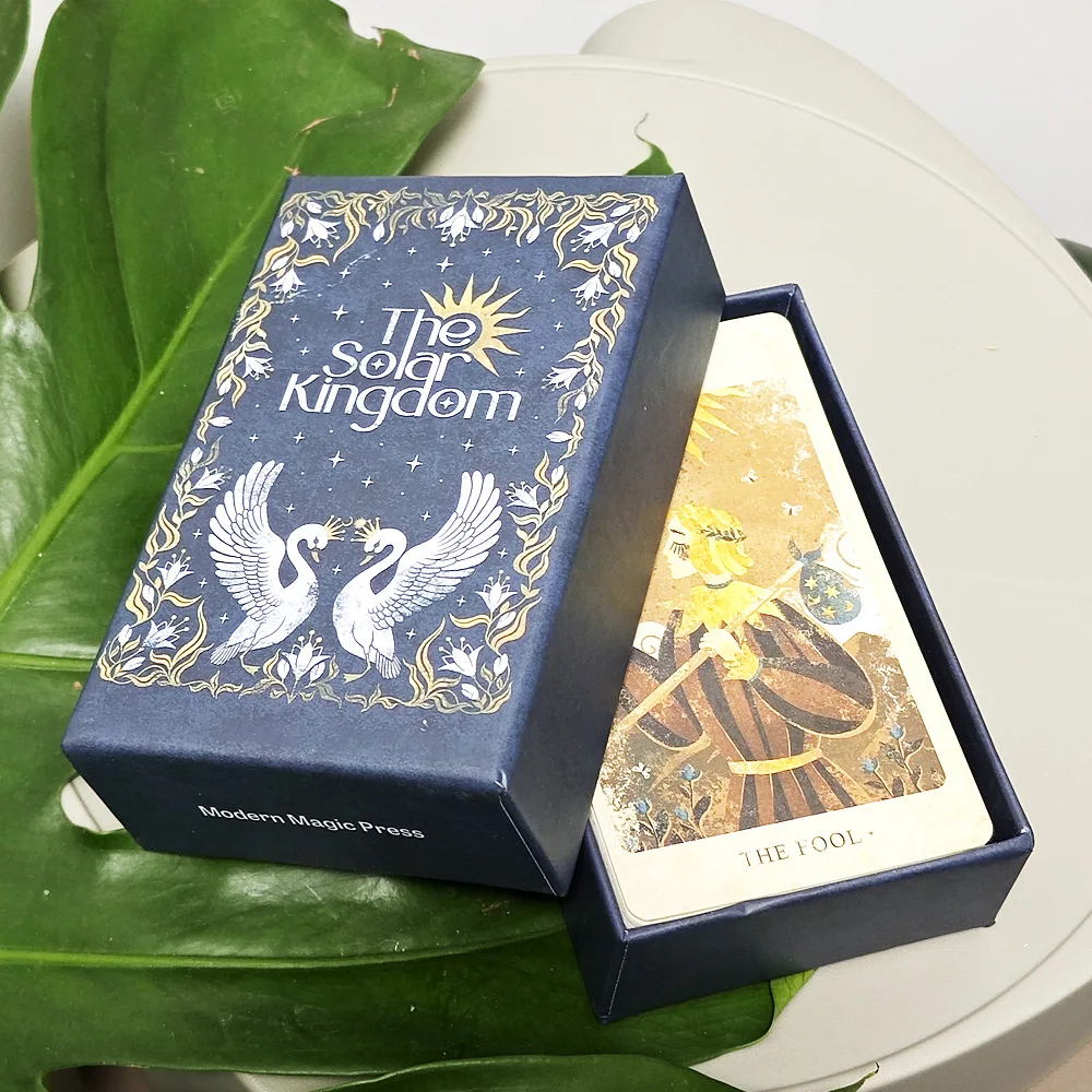 

12*7 см карты Таро Солнечного Королевства в жесткой коробке, английская версия, 86 шт. (с 8 специальными карточками), карты Таро для гадания, ожидания