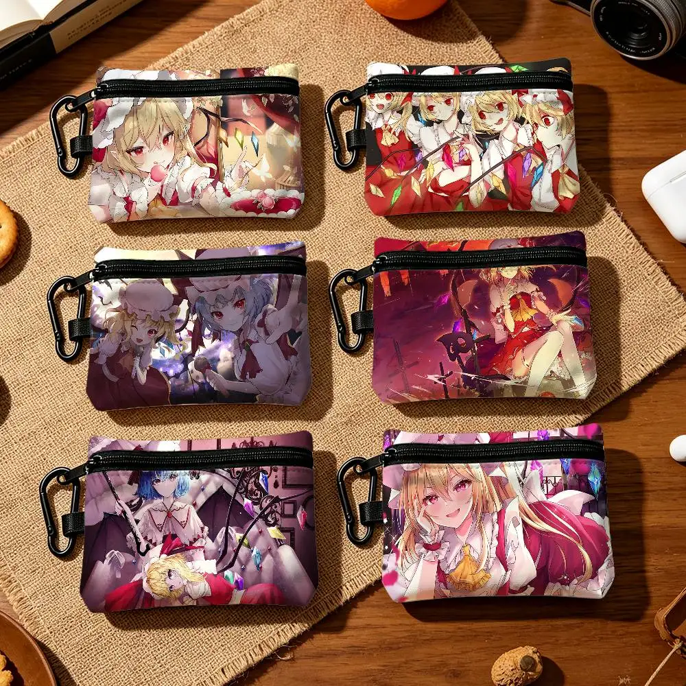 Touhou Project Flandre Scarlet Cartoon Fashion Wear-resistant Oxford Cloth Coin Purse Portable Backpack Hanging Card Storage Bag