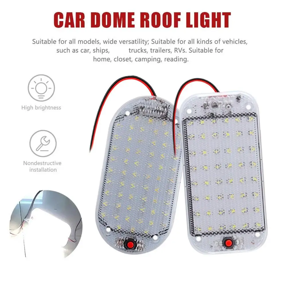Nova Luz de Painel para Van, Caminhão, RV, Barco, Trailer - Fita de LED 48/60 LEDs 12V-85V - Lâmpada de Leitura Interna Automotiva de Alta Luminosidade para Cabine