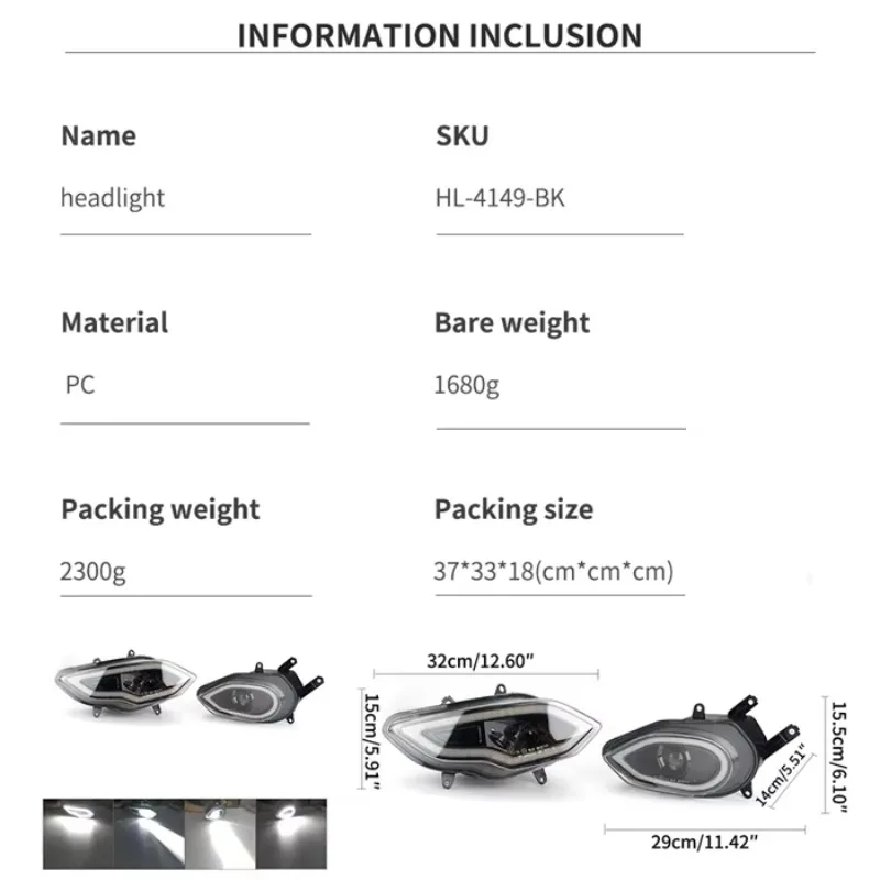 2025 venda quente frente led baixo feixe de altura farol da motocicleta para s1000rr s 1000 rr e4 farol cabeça lâmpada montagem iluminação 20