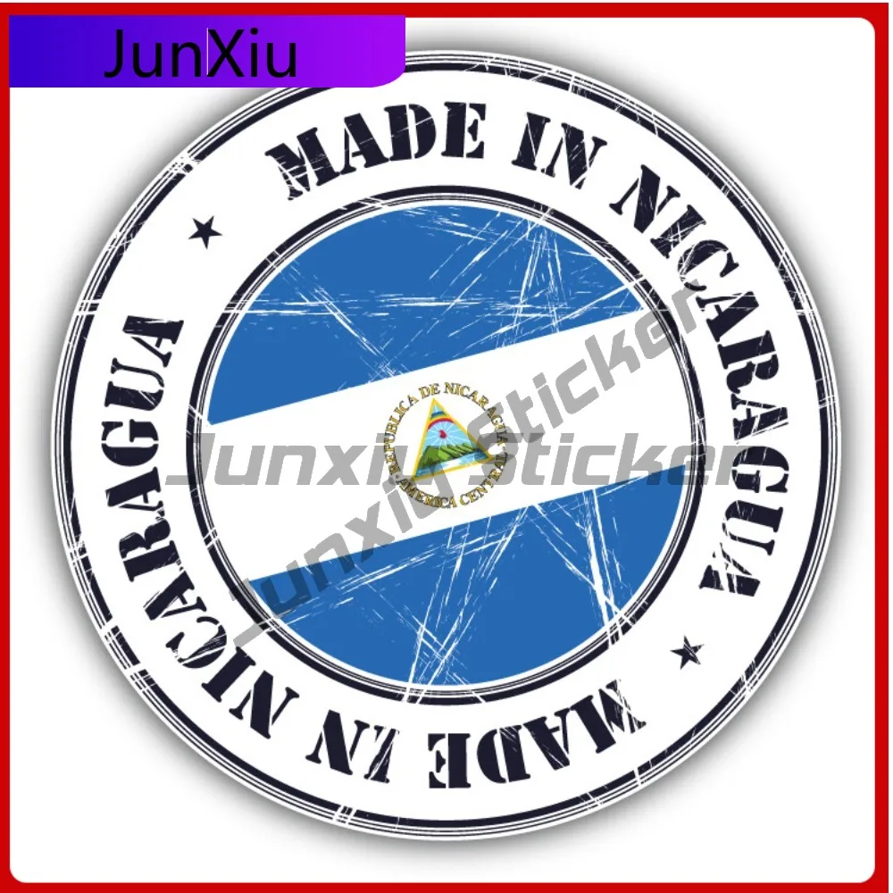 

Made In Nicaragua Grunge Flag Stamp Car Decal Bumper Stickers Cool Style Car Use For Laptop Surface Auto Styling Accessory An