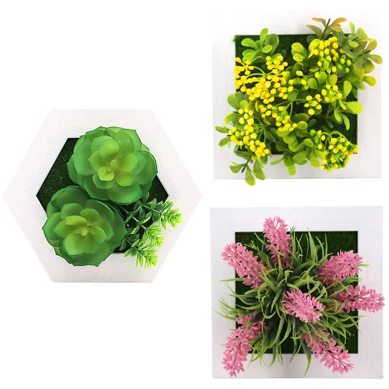 3D Simulation Plant Picture Frame Artificial Flowers Fake Plant Frame For Home Living Room Wedding Party Decorations Supplies