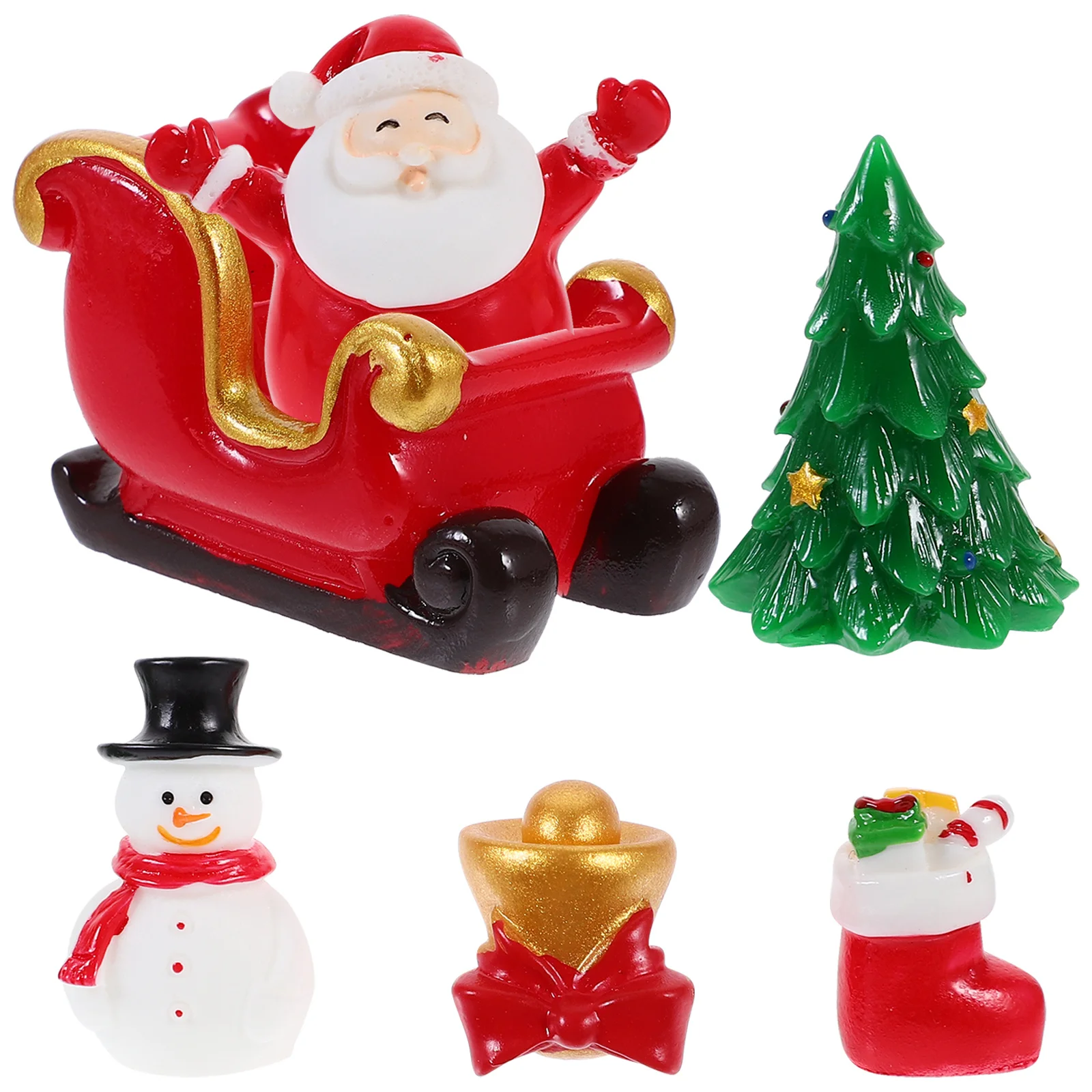 

1 set 1 Set Mini Christmas Figurines Resin Xmas Miniatures For Crafting Decor Christmas Table Decorations Mini Garden
