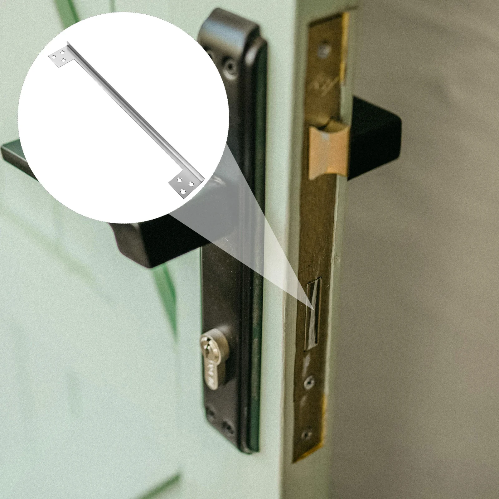

L Shaped Stainless Steel Door Latch Protector 7in Plate Outswing Doors Security Safeguard Efficient Operation Door