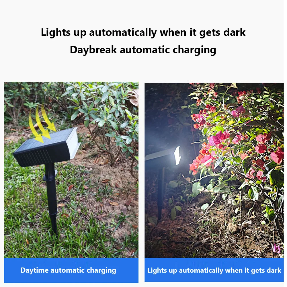 Solar Spot Lights Outdoor 72 LED 2 Modes Solar Landscape Spotlights Waterproof 2-in-1 Solar Powered Lights for Wall Pathway Yard