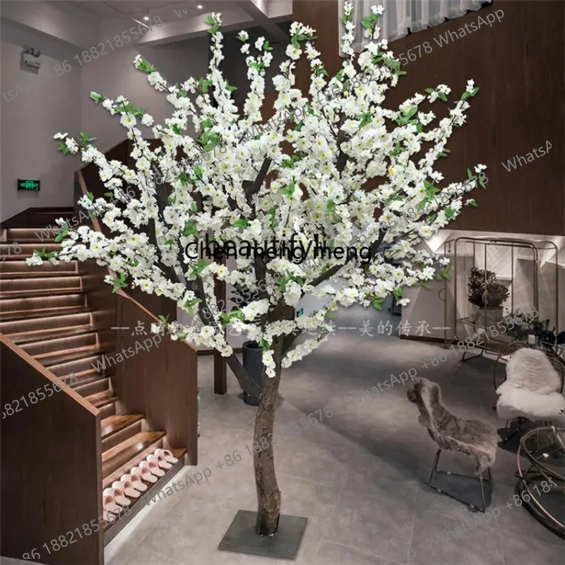 A485 Simulation Pear Flower Tree Large Decoration Shaped Tree Living Room Interior Cherry Blossom Happiness Fake Trees Hotel