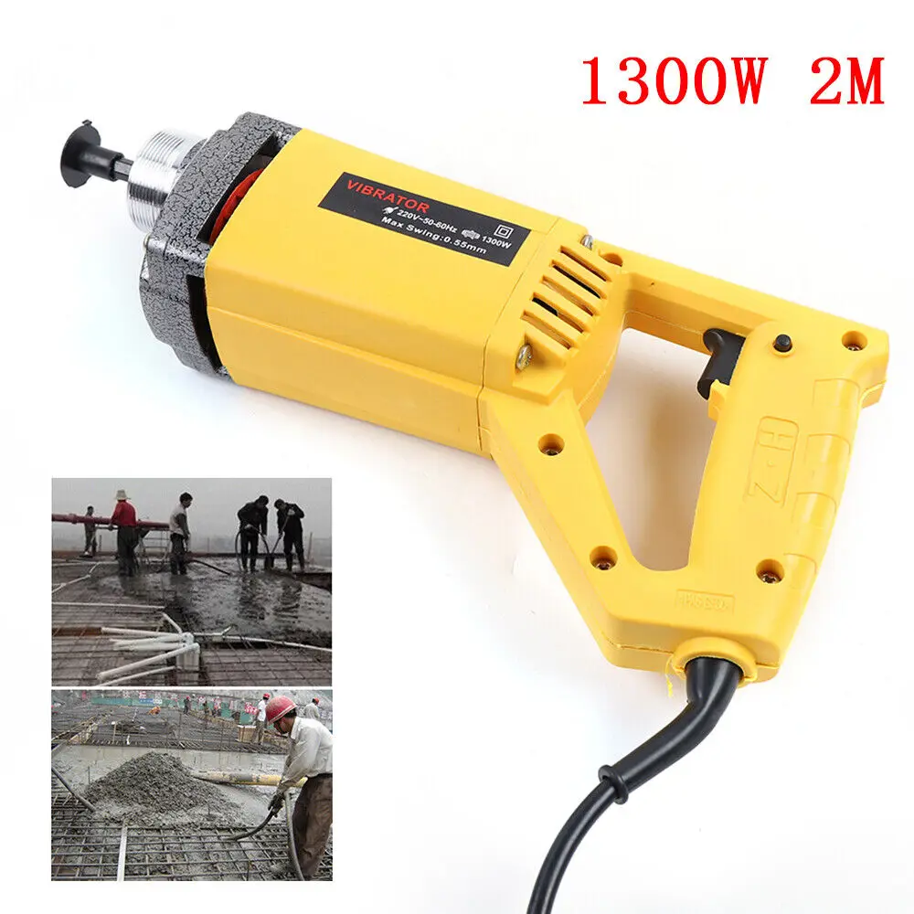 800W/1300W Professional Industrial Electric Concrete Vibrator Motor Hand-Held Vibrating Machine Tool with 2m/1m/1.2m Hose 220V