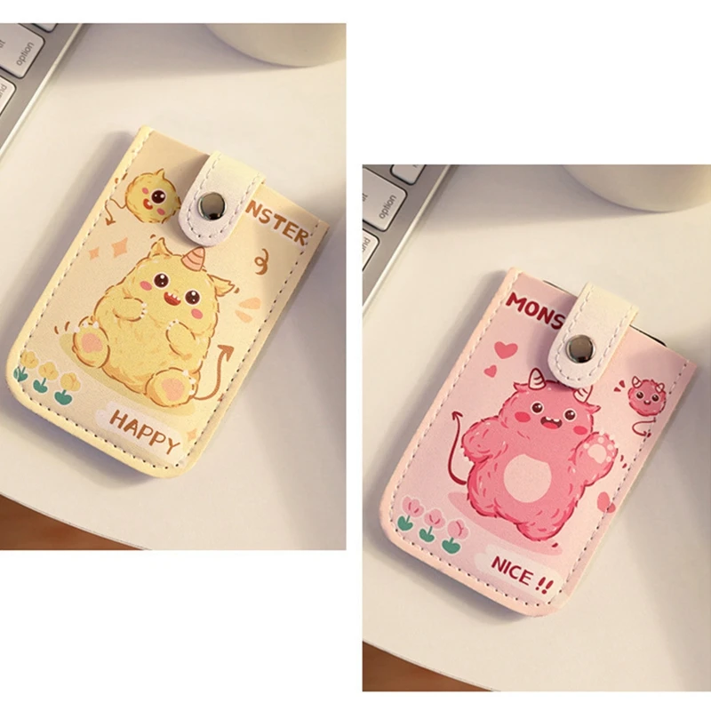 Cute Cartoon Bear Card Holder Women Small Unique Large Capacity Multi-card Slot Ultra-thin Small Compact Card Clip