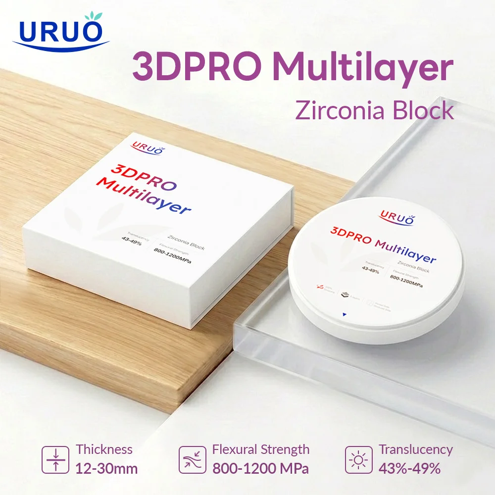 Dental Zirconia Block 3D PRO Multilayer Zirconia Disc 98mm 10-25mm Lab Open CAD/CAM System Vita 16 Colors Dentist Materials