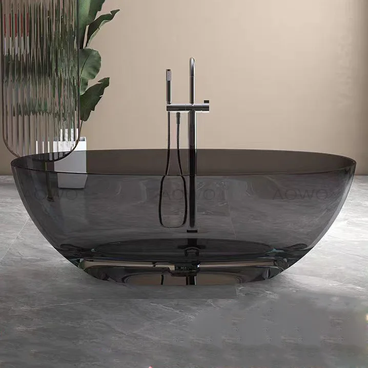 AOWO Various Color Gray Black Transparent Bathtub High-end Full-body Resin Bathtub Hot Tub