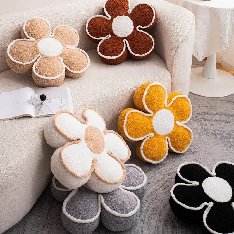 

Подушка для сидения в скандинавском стиле с лепестками, милая подушка для офисного стула, удобная подушка для спинки, рождественские подарки, украшение для дома