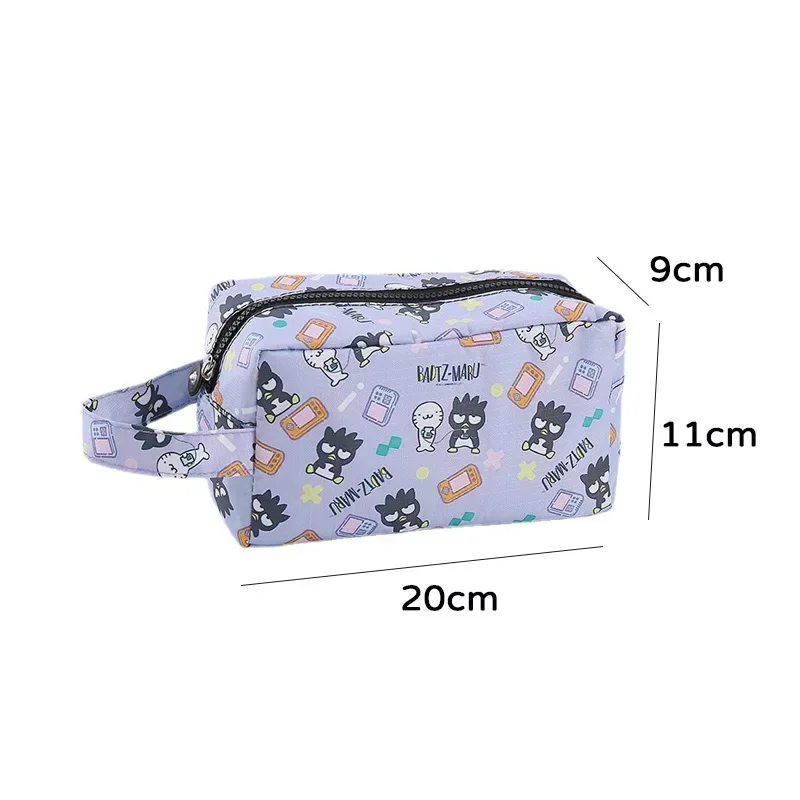 Sanrios Kuromi Bad Badtz Maru Storage Bag Anime Cartoon Portable Cute Oxford Zipper Portable Travel Makeup Toiletry Bag