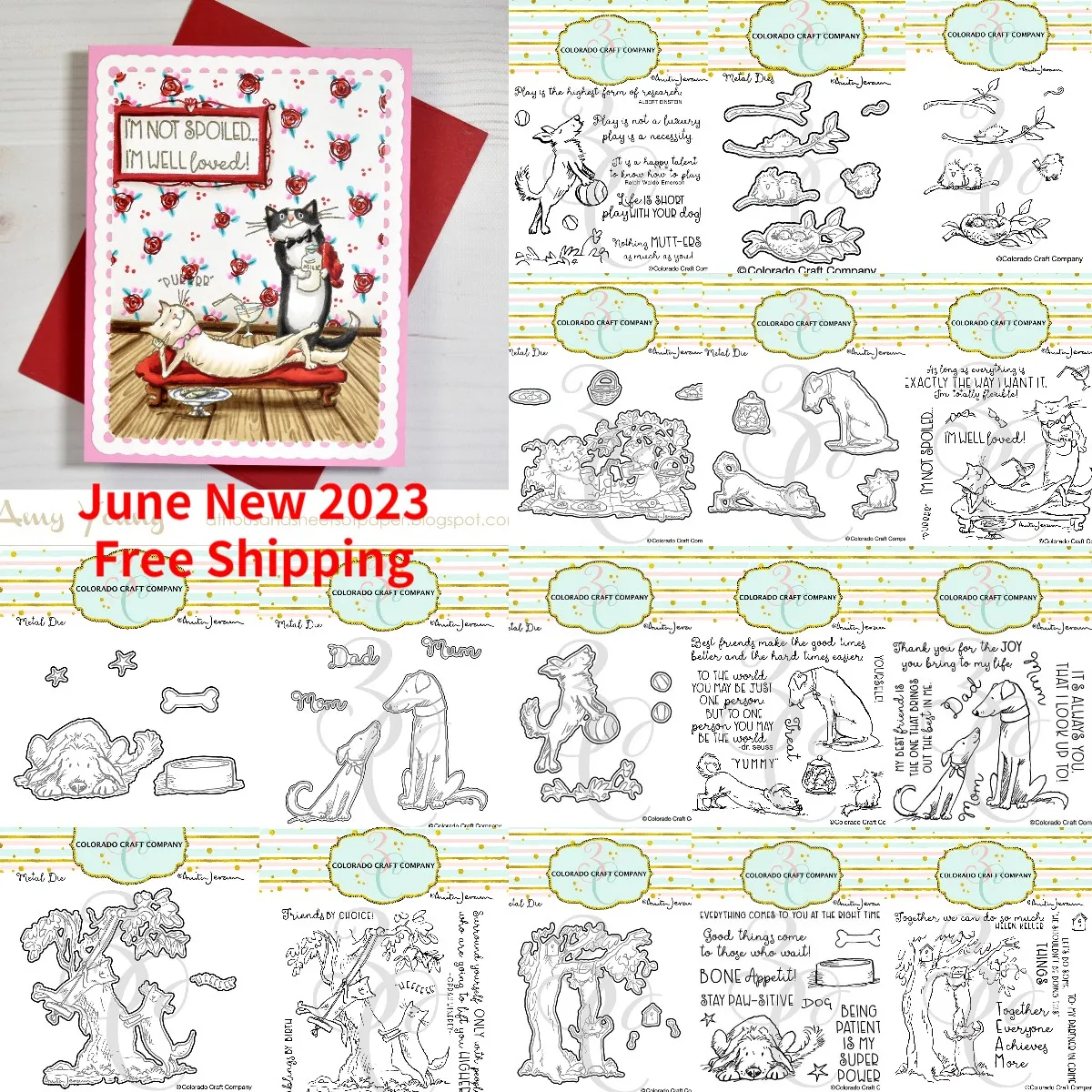 Furry Friends Complete Bundle Multiple Clouds 2023 New Metal Cutting Dies Stamps Decoration For Scrapbooking Craft Diy Album