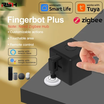 Tuya Zigbee Fingerbot Plus Smart Fingerbot Switch Button Pusher APP Timer Voice Control Works with Alexa Google Home Assistant