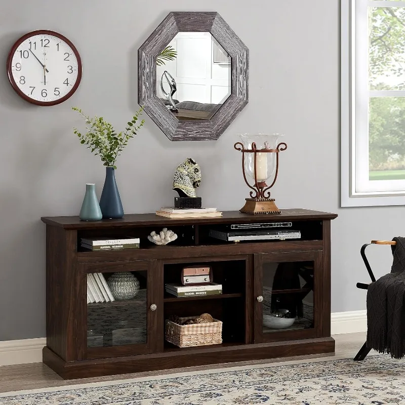 Tracy-TEF-00057-LWJ Television Stands, 60"x15.75"x29", Brown-1