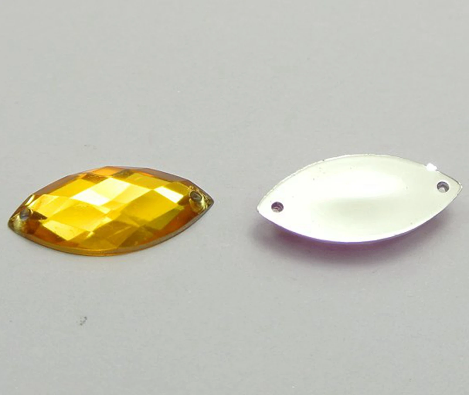 100 Mixed Color Flatback Acrylic Horse Eye Sewing Rhinestone Button 9X20mm Sew on beads